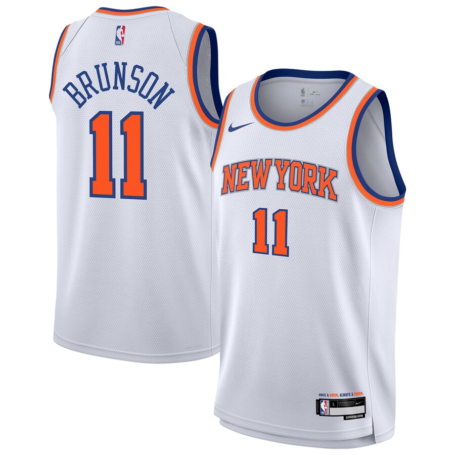 Youth New York Knicks Jalen Brunson Nike White Association Swingman Jersey - Ujersey