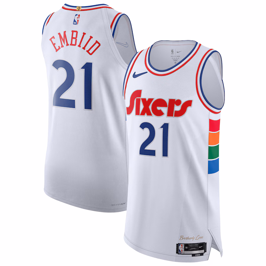 Men's Philadelphia 76ers Joel Embiid Nike White 2024/25 Authentic Player Jersey - City Edition - Ujersey