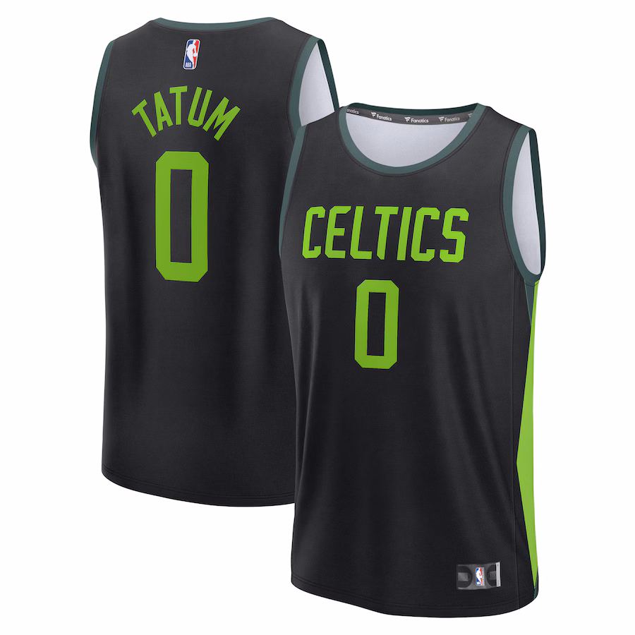 Men's Boston Celtics Jayson Tatum Fanatics Black 2024/25 Fast Break Player Jersey - City Edition - Ujersey