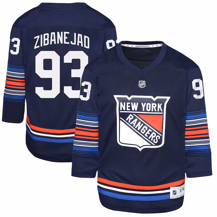 Youth New York Rangers Mika Zibanejad Navy Alternate Replica Player Jersey - Ujersey