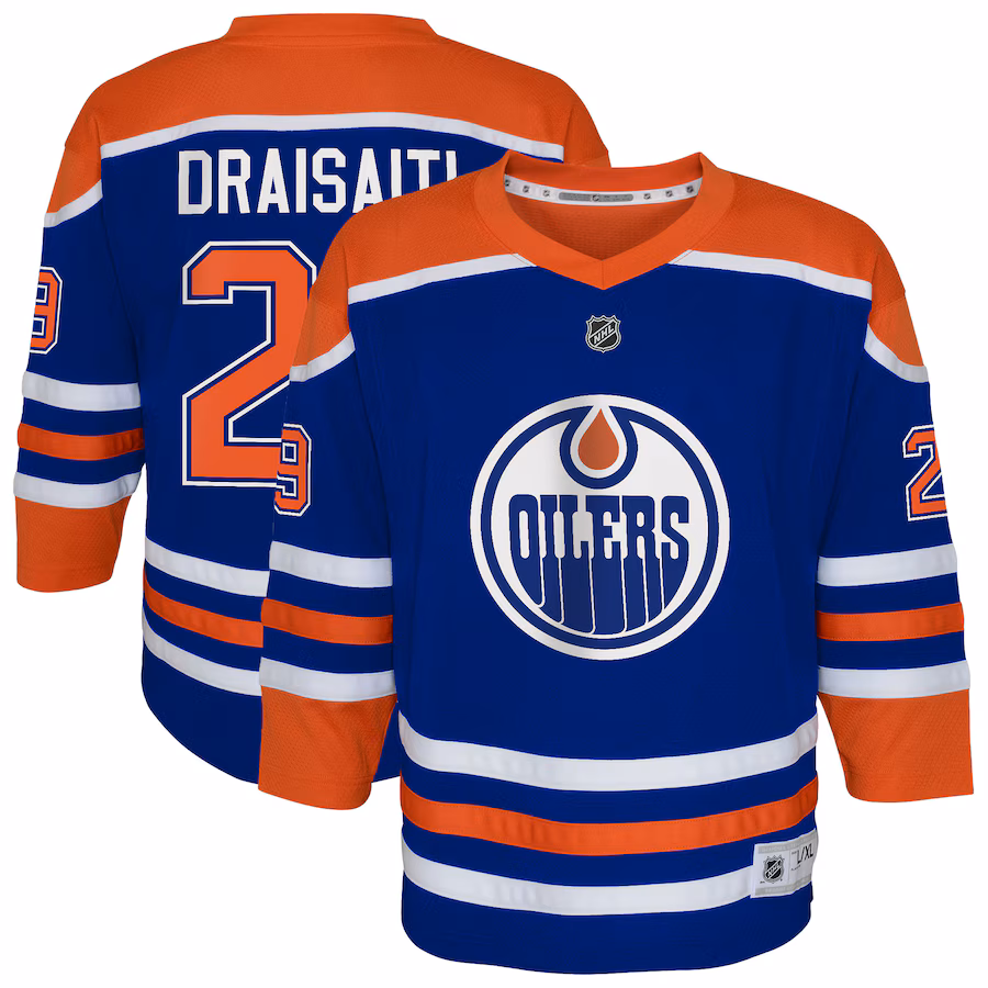 Youth Edmonton Oilers Leon Draisaitl Royal Home Replica Player Jersey - Ujersey