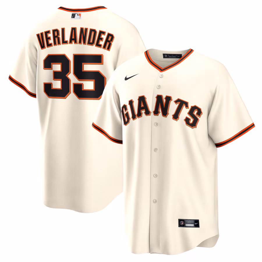 Men's San Francisco Giants Justin Verlander Nike Cream Home Replica Jersey - Ujersey