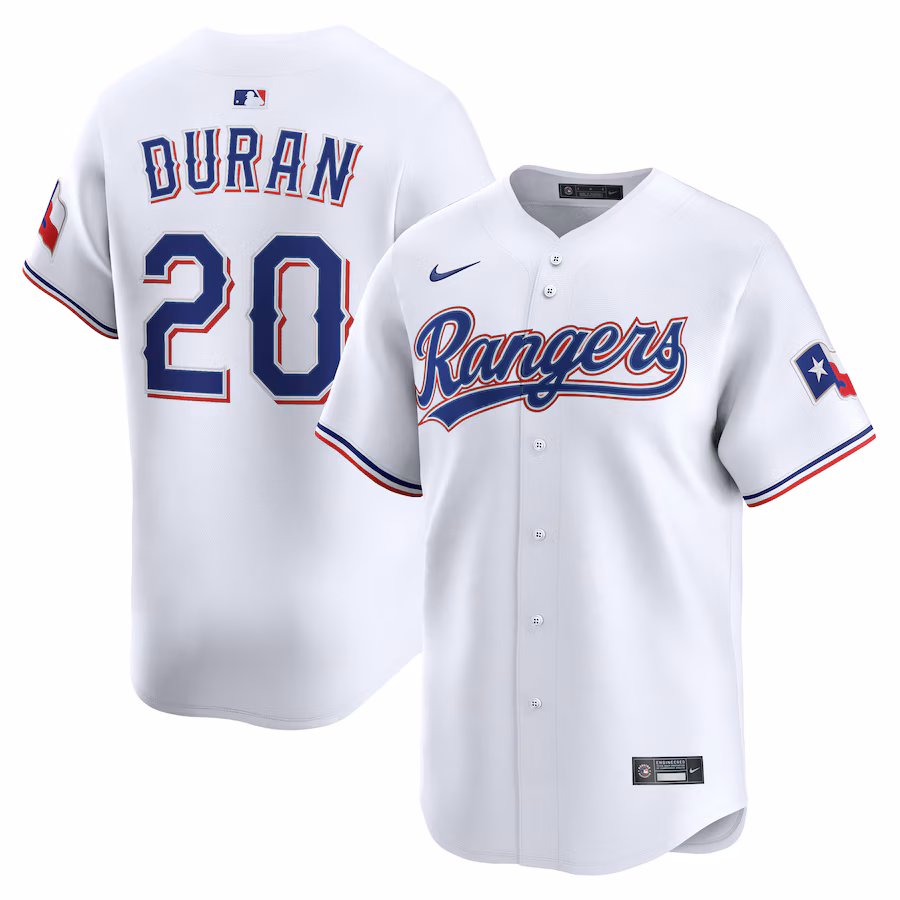 Men's Texas Rangers Ezequiel Duran Nike White Alternate Limited Player Jersey - Ujersey