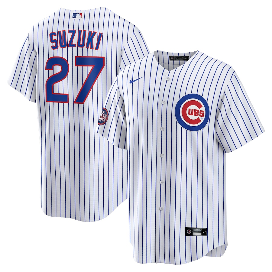 Men's Chicago Cubs Seiya Suzuki Nike White 2025 MLB World Tour: Tokyo Series Home Replica Player Jersey - Ujersey