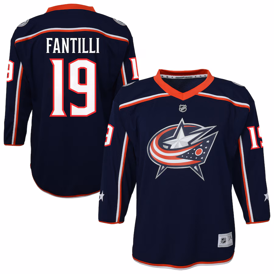 Youth Columbus Blue Jackets Adam Fantilli Outerstuff Blue Alternate Replica Player Jersey - Ujersey