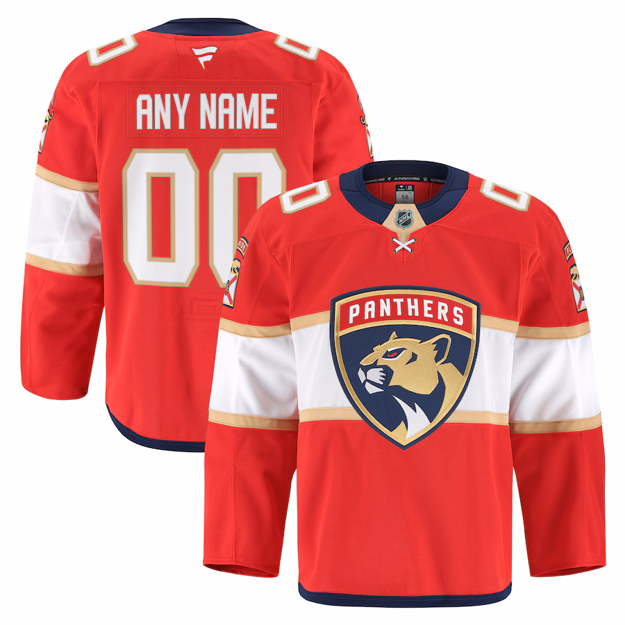 Men's Florida Panthers Fanatics Red Home Authentic Pro Custom Jersey - Ujersey