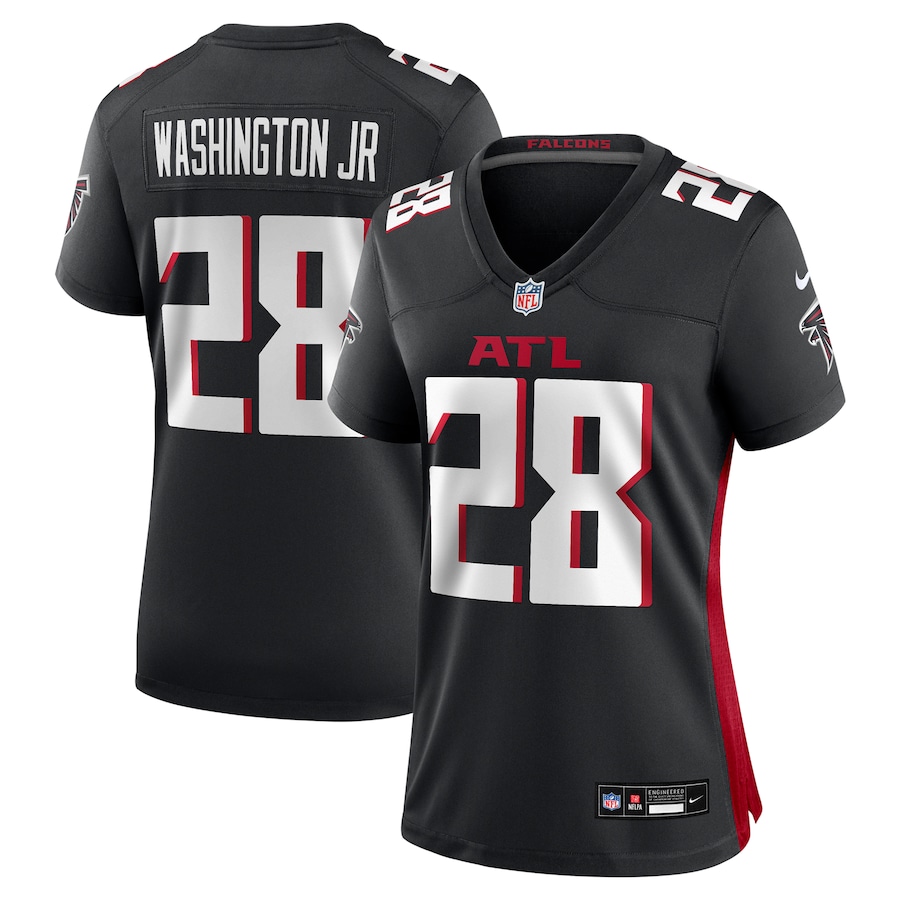 Women's Atlanta Falcons Carlos Washington Jr. Nike Black Team Game Jersey - Ujersey