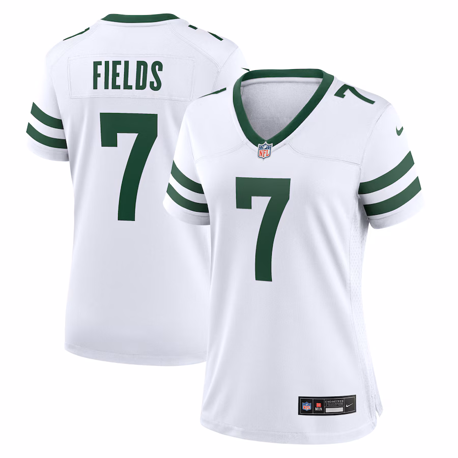 Women's New York Jets Justin Fields Nike White Game Jersey - Ujersey