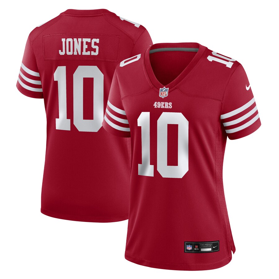 Women's San Francisco 49ers Mac Jones Nike Scarlet Team Game Jersey - Ujersey
