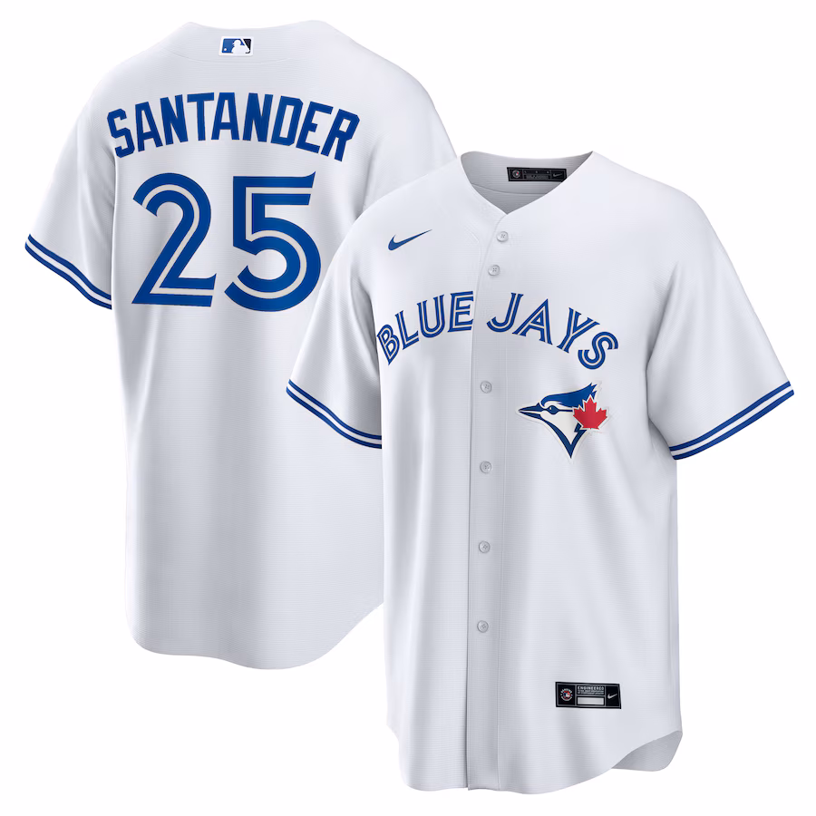 Men's Toronto Blue Jays Anthony Santander Nike White Home Replica Jersey - Ujersey