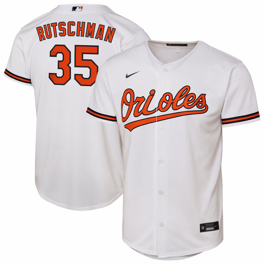 Youth Baltimore Orioles Adley Rutschman Nike White Home Replica Player Jersey - Ujersey