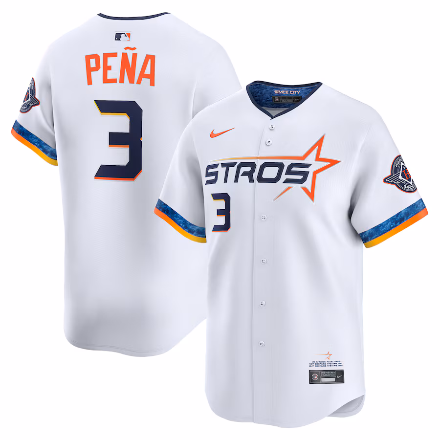 Men's Houston Astros Jeremy Peña Nike White 2025 City Connect Limited Player Jersey - Ujersey