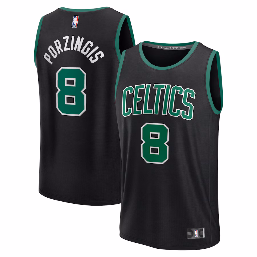 Men's Boston Celtics Kristaps Porzingis Fanatics Black Fast Break Replica Player Jersey - Statement Edition - Ujersey