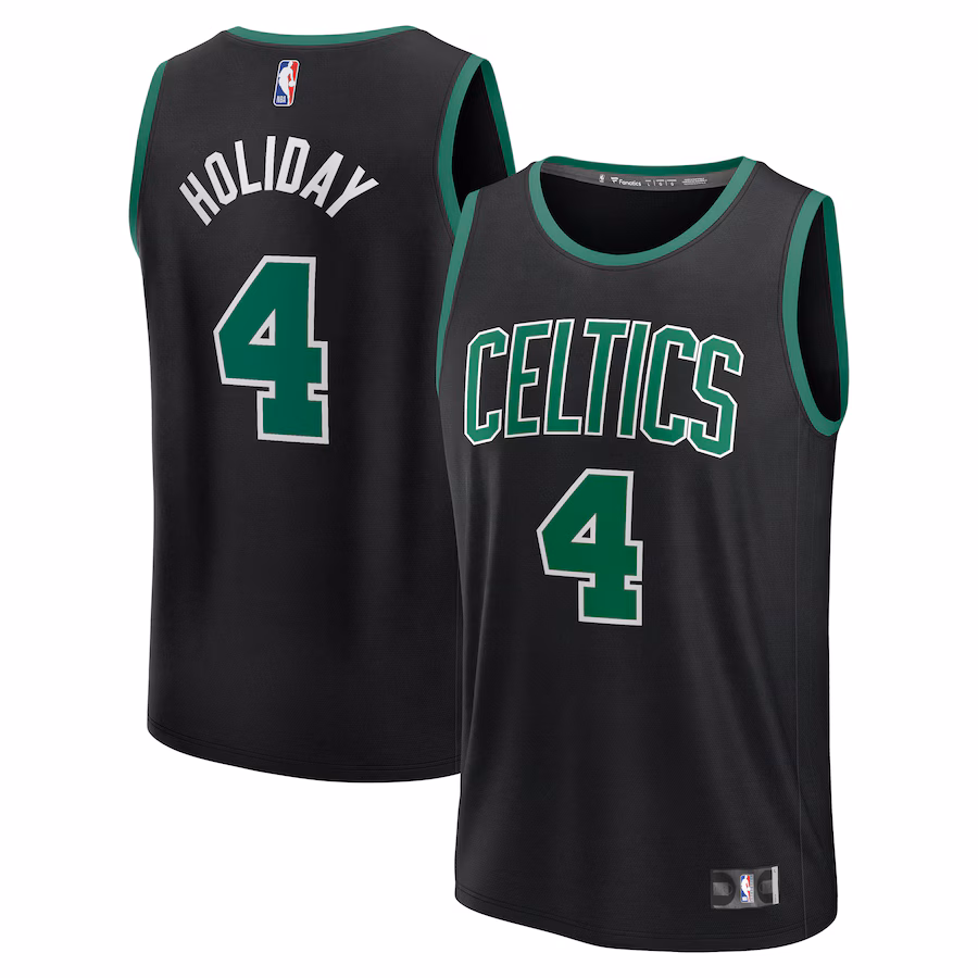 Men's Boston Celtics Jrue Holiday Fanatics Black Fast Break Replica Player Jersey - Statement Edition - Ujersey