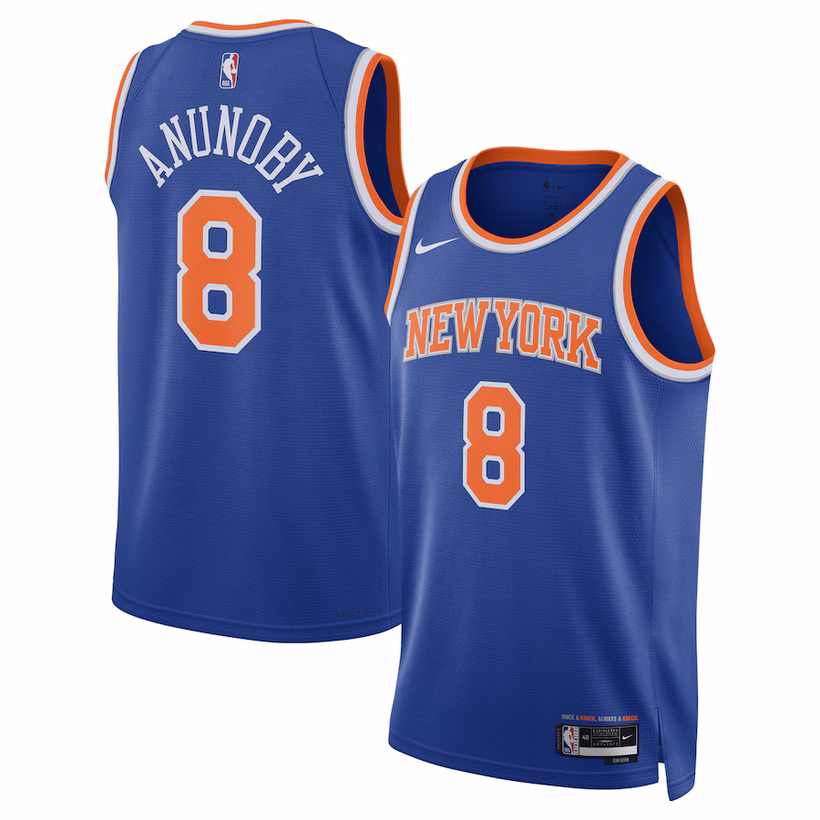Unisex New York Knicks OG Anunoby Nike Blue Swingman Jersey - Icon Edition - Ujersey