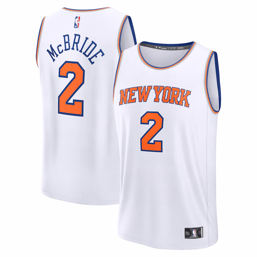 Men's New York Knicks Miles McBride Fanatics White Fast Break Replica Player Jersey - Association Edition - Ujersey