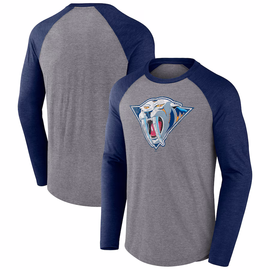 Men's Nashville Predators Fanatics Heather Gray Special Edition Long Sleeve Tri-Blend Raglan T-Shirt - Ujersey