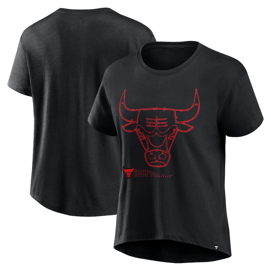 Women's Chicago Bulls  Fanatics Black Hand Check T-Shirt - Ujersey