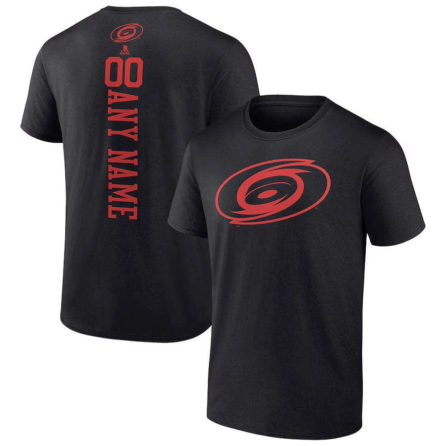 Men's Carolina Hurricanes Black Personalized One Color T-Shirt - Ujersey