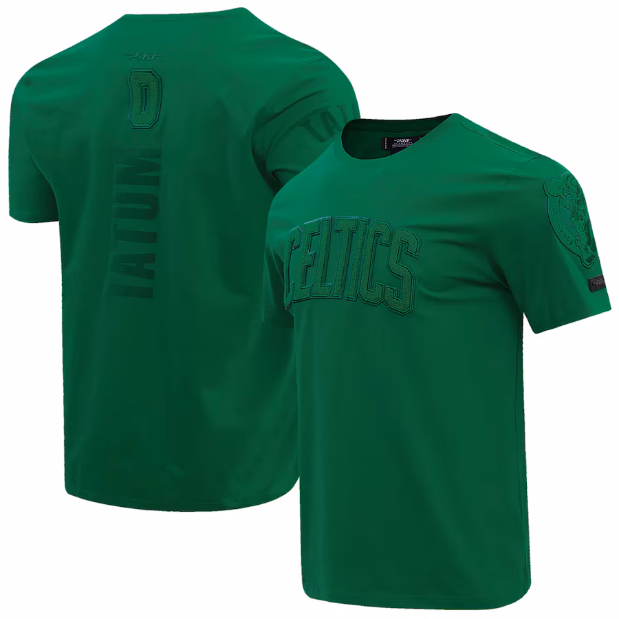 Men's Boston Celtics Jayson Tatum Pro Standard Kelly Green Triple Tonal Player T-Shirt - Ujersey