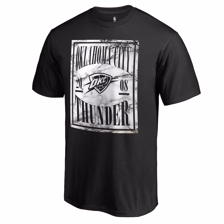 Men's Oklahoma City Thunder Black Court Vision T-Shirt - Ujersey