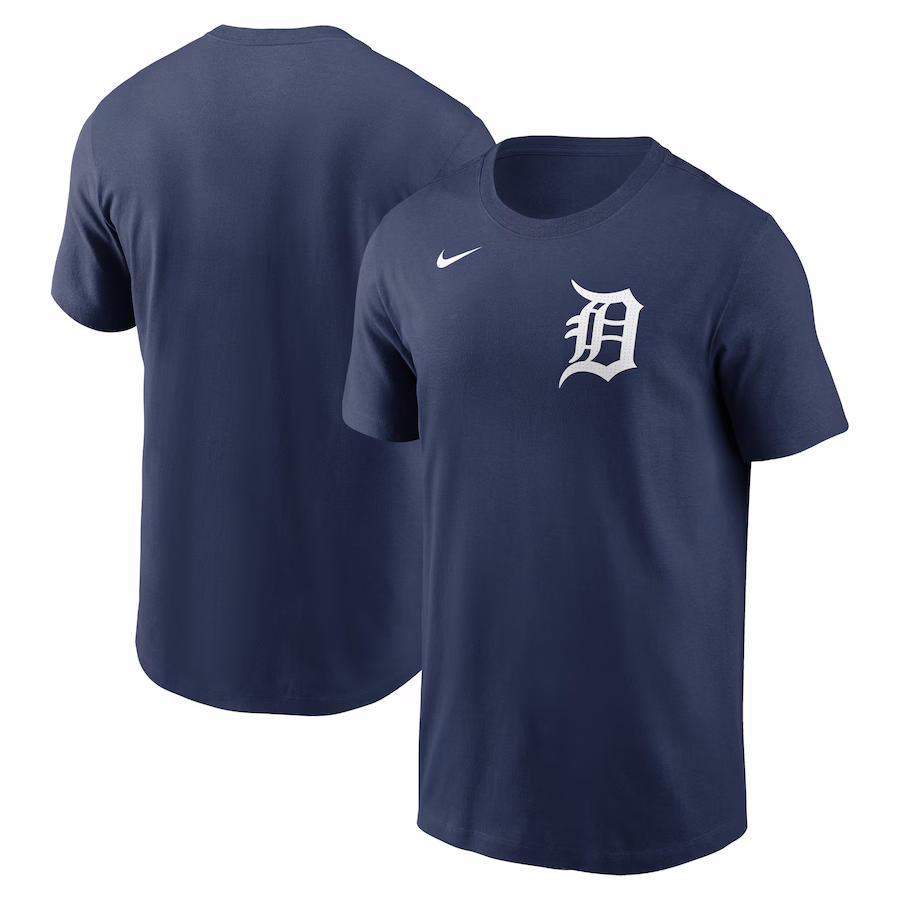 Men's Detroit Tigers Nike Navy Fuse Wordmark T-Shirt - Ujersey