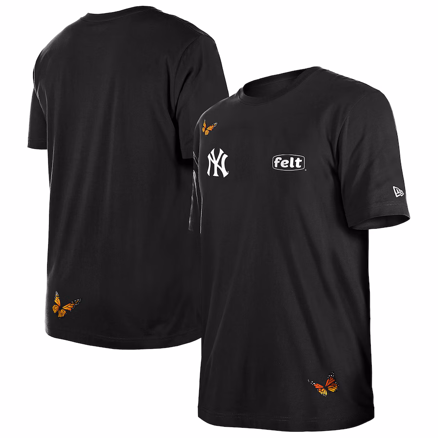 Men's New York Yankees New Era x Felt Black T-Shirt - Ujersey
