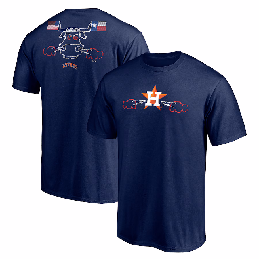 Men's Houston Astros Navy Hometown Collection Scoreboard Bull T-Shirt - Ujersey