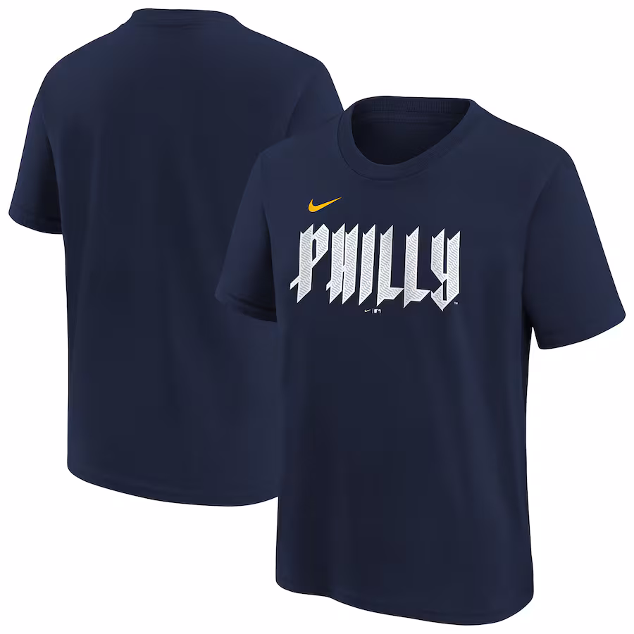 Youth Philadelphia Phillies Nike Navy City Connect Wordmark T-Shirt - Ujersey
