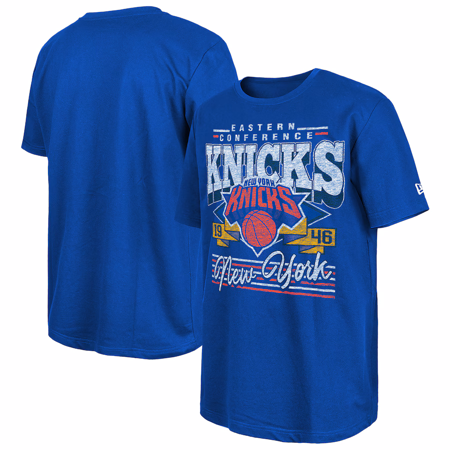 Men's New York Knicks New Era Blue Sport Classics T-Shirt - Ujersey