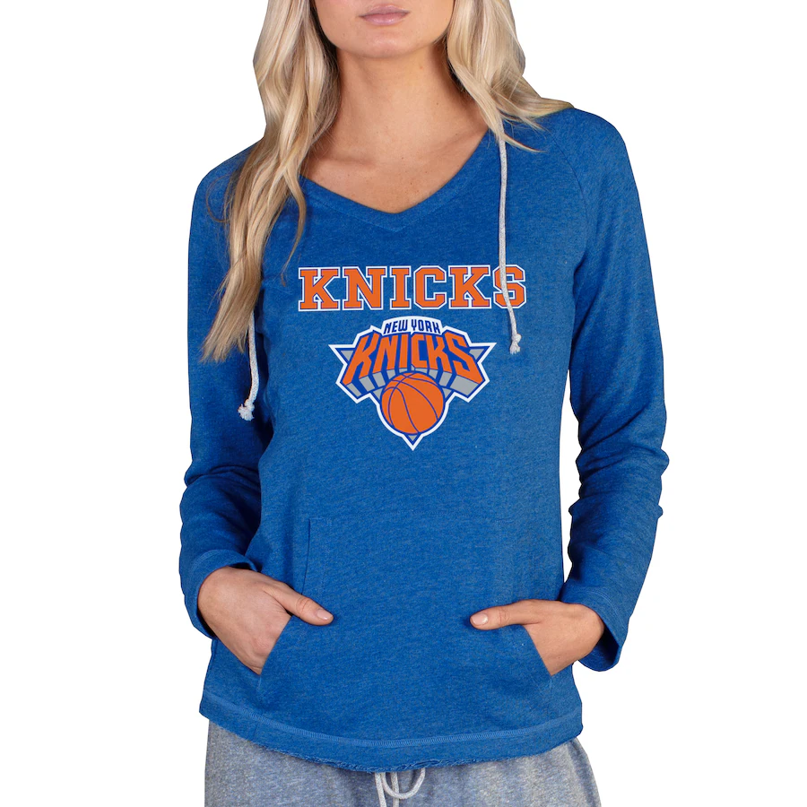 Women's New York Knicks Concepts Sport Royal Mainstream Terry Hooded Top - Ujersey