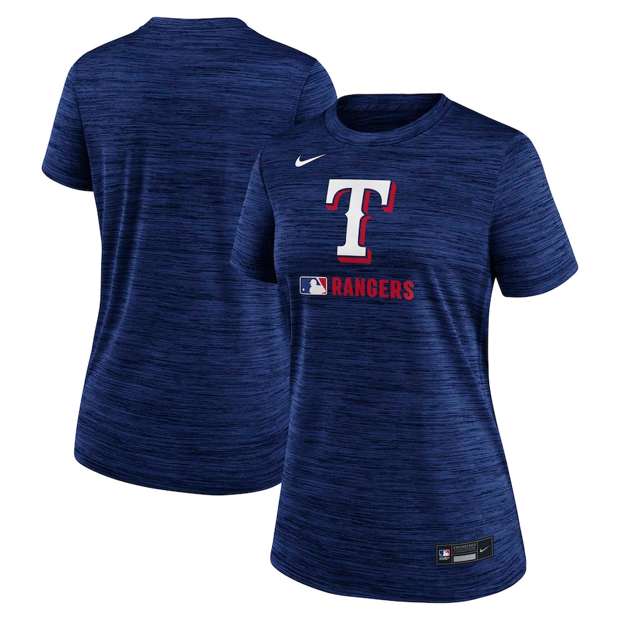 Women's Texas Rangers Nike Royal Authentic Collection Velocity Performance T-Shirt - Ujersey