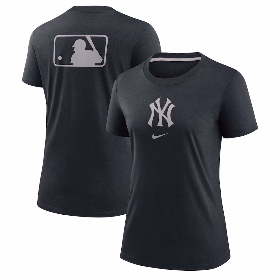 Women's New York Yankees Nike Navy Authentic Collection Early Work Tri-Blend T-Shirt - Ujersey