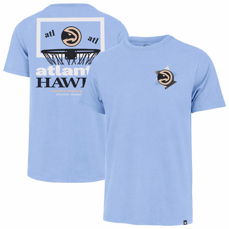 Men's Atlanta Hawks  '47 Light Blue City Edition Backboard T-Shirt - Ujersey