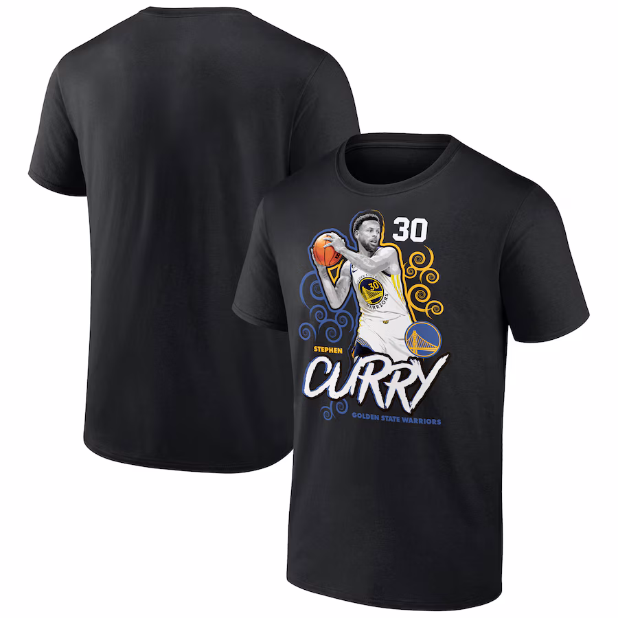 Men's Golden State Warriors Stephen Curry Black Competitor T-Shirt - Ujersey