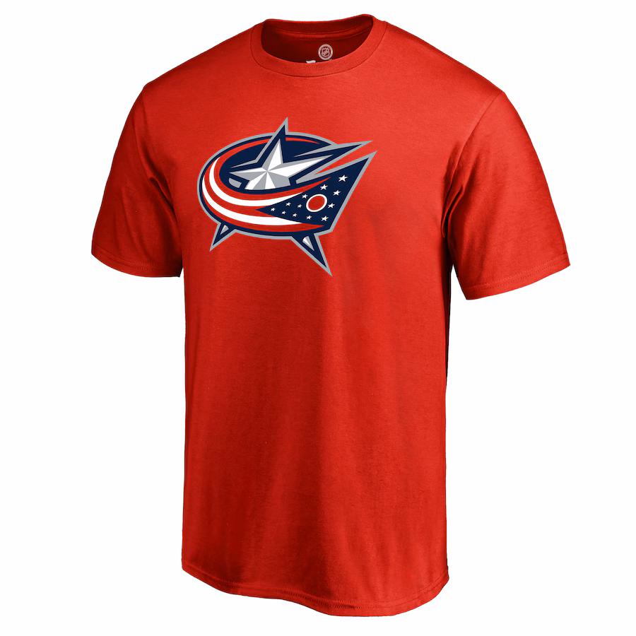 Men's Columbus Blue Jackets Red Team Primary Logo T-Shirt - Ujersey