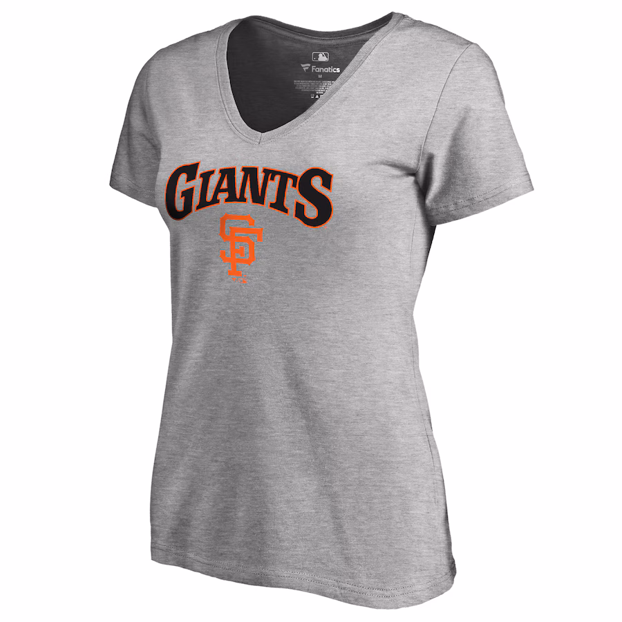 Women's San Francisco Giants Ash Cooperstown Collection Wahconah V-Neck T-Shirt - Ujersey