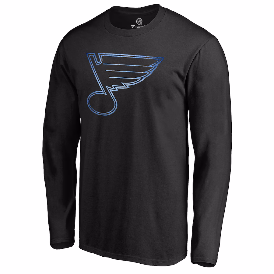 Men's St. Louis Blues Black Pond Hockey Long Sleeve T-Shirt - Ujersey