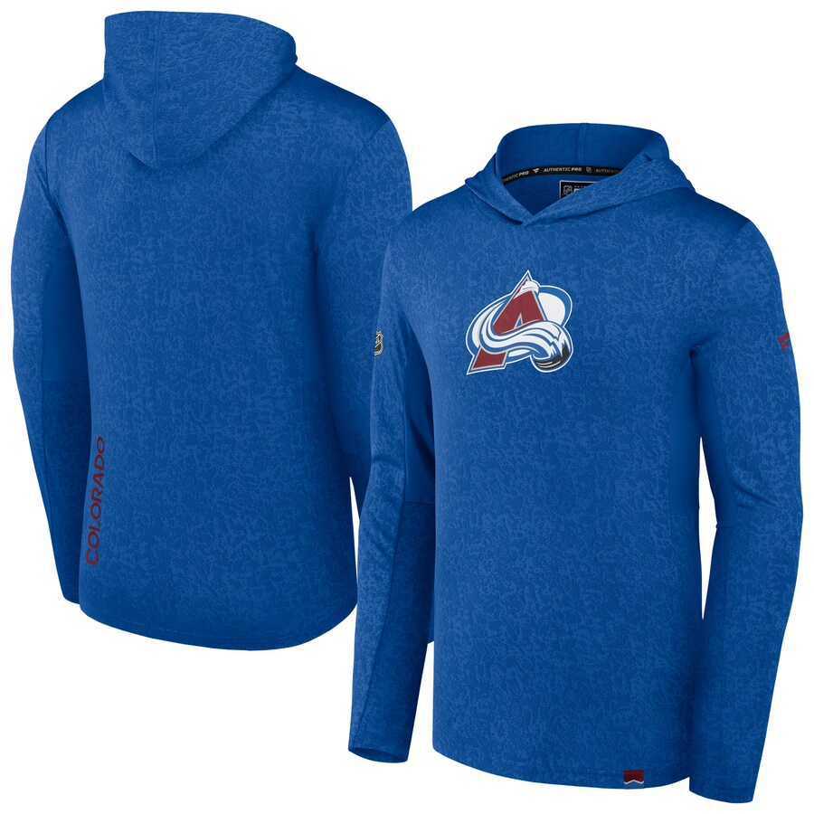 Men's Colorado Avalanche Fanatics Blue Authentic Pro Lightweight Pullover Hoodie - Ujersey