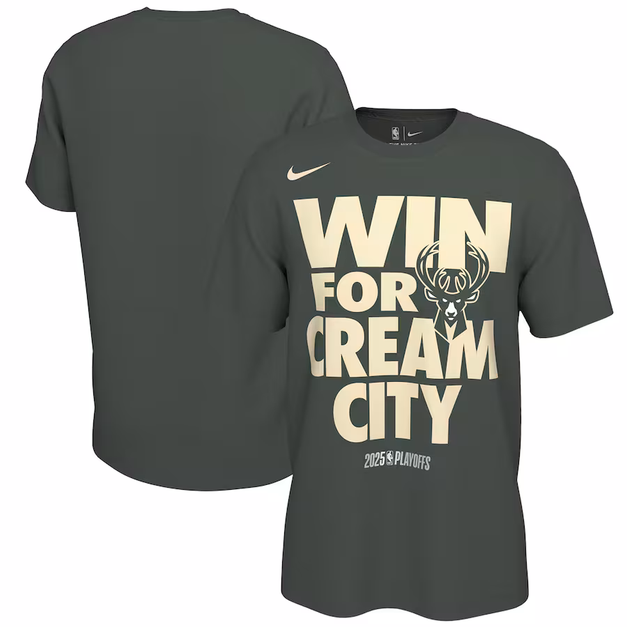 Unisex Milwaukee Bucks Nike Hunter Green 2025 NBA Playoffs On-Court Mantra T-Shirt - Ujersey