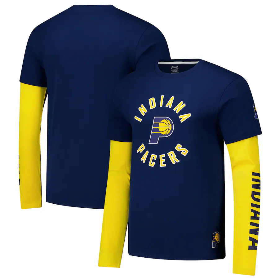 Unisex Indiana Pacers Stadium Essentials Navy Spectator Twofer Long Sleeve  T-Shirt - Ujersey