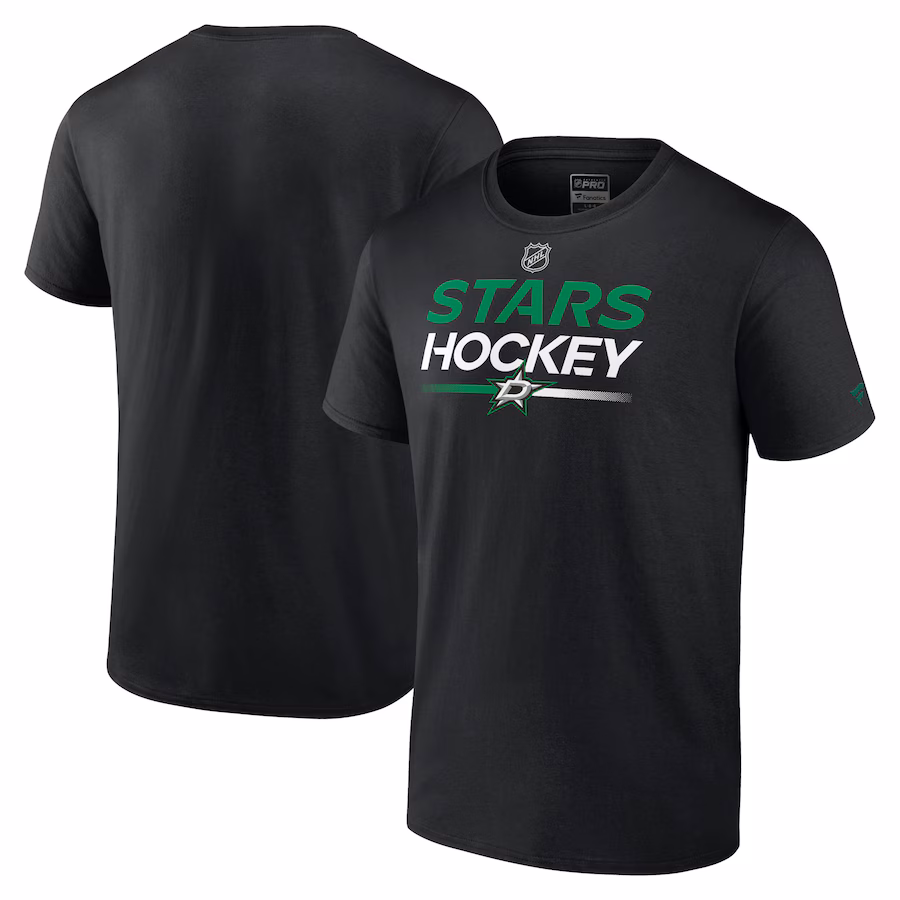 Men's Dallas Stars Fanatics Black Authentic Pro Primary T-Shirt - Ujersey