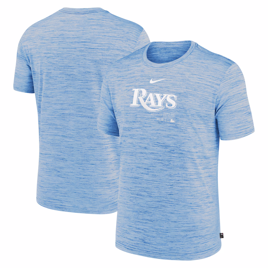 Men's Tampa Bay Rays Nike Light Blue Authentic Collection Velocity Performance Practice T-Shirt - Ujersey