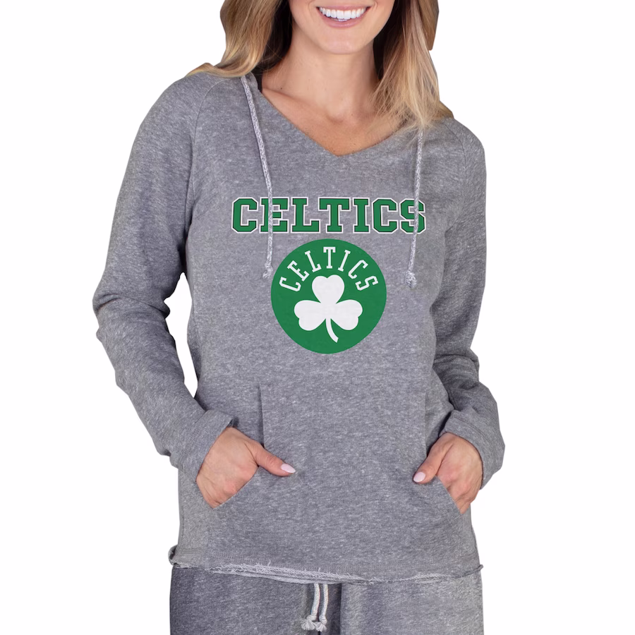Women's Boston Celtics Concepts Sport Gray Mainstream Terry Hooded Top - Ujersey