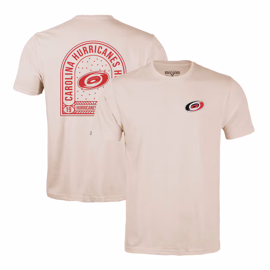 Men's Carolina Hurricanes Levelwear Khaki Richmond Stained Glass T-Shirt - Ujersey