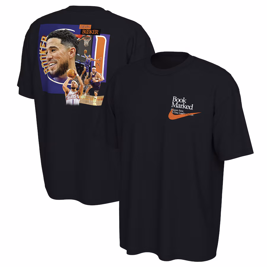 Unisex Phoenix Suns Devin Booker Nike Black All-Time Scoring Leader T-Shirt - Ujersey