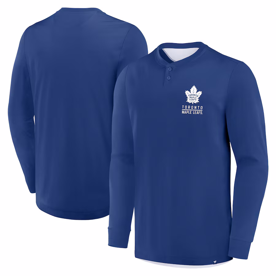 Men's Toronto Maple Leafs Fanatics Blue Adrenaline Push Long Sleeve T-Shirt - Ujersey
