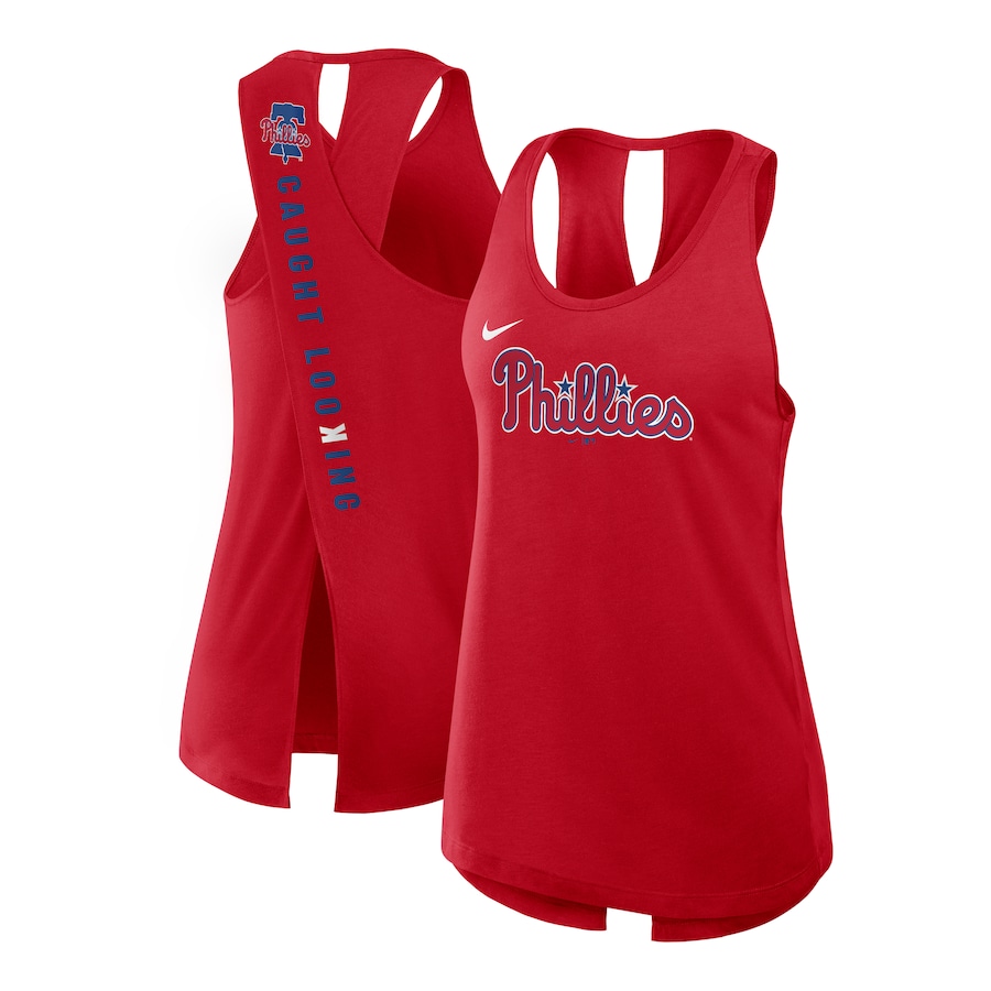 Women's Philadelphia Phillies Nike Red Crisscross Performance Tank Top - Ujersey