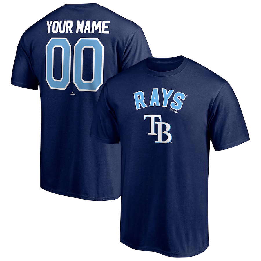 Men's Tampa Bay Rays Navy Personalized Team Winning Streak Name & Number T-Shirt - Ujersey