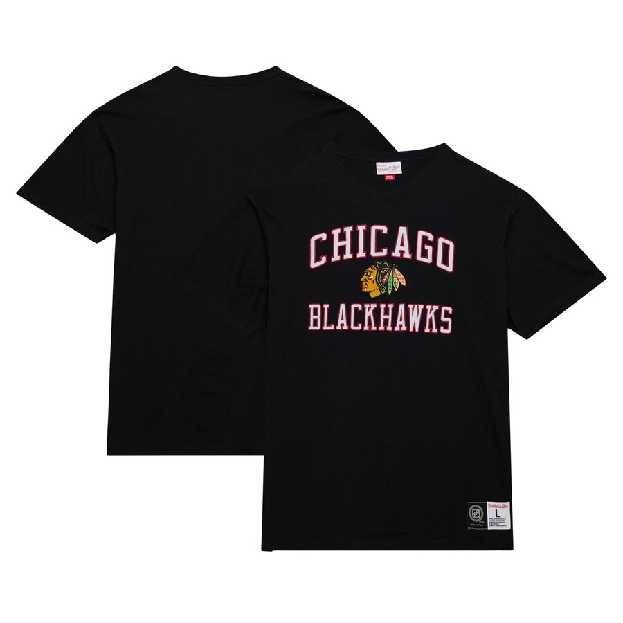 Men's Chicago Blackhawks Mitchell & Ness Black Legendary Slub T-Shirt - Ujersey
